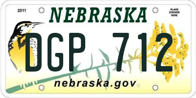 NE license plate DGP712