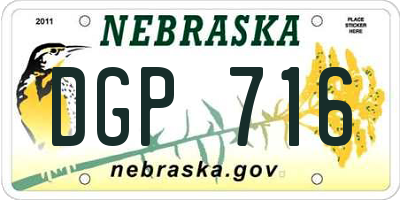 NE license plate DGP716
