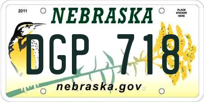NE license plate DGP718