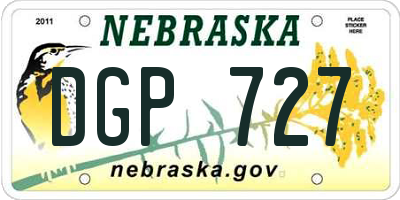 NE license plate DGP727