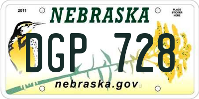 NE license plate DGP728