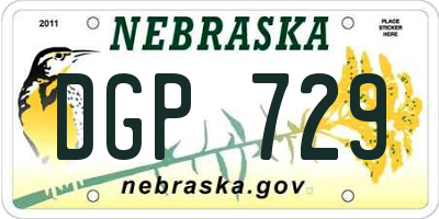 NE license plate DGP729