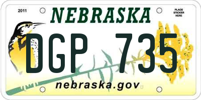 NE license plate DGP735