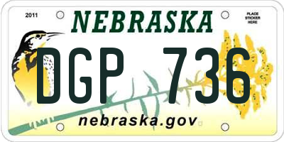 NE license plate DGP736