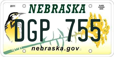 NE license plate DGP755