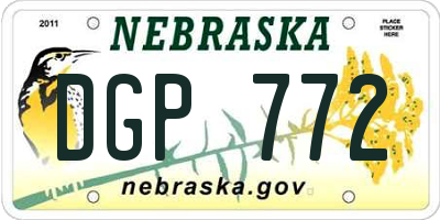 NE license plate DGP772