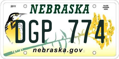 NE license plate DGP774