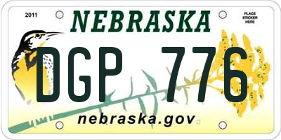 NE license plate DGP776