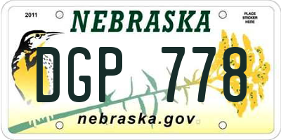 NE license plate DGP778