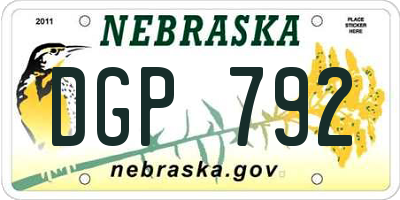NE license plate DGP792