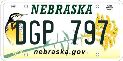 NE license plate DGP797