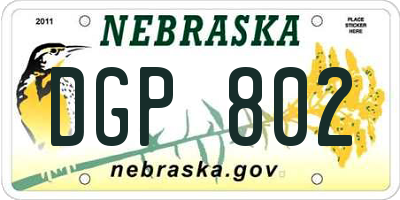 NE license plate DGP802