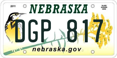 NE license plate DGP817