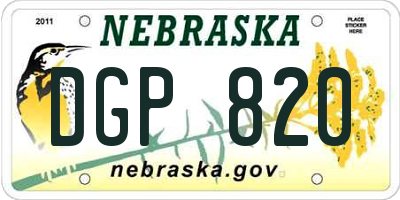 NE license plate DGP820
