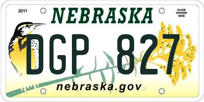 NE license plate DGP827