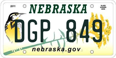 NE license plate DGP849