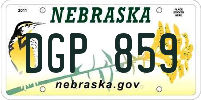 NE license plate DGP859