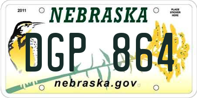 NE license plate DGP864