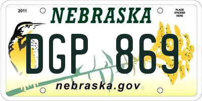 NE license plate DGP869
