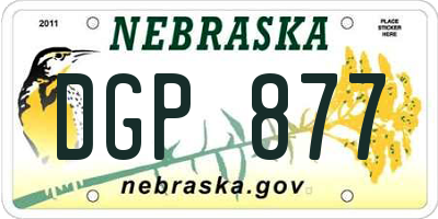 NE license plate DGP877