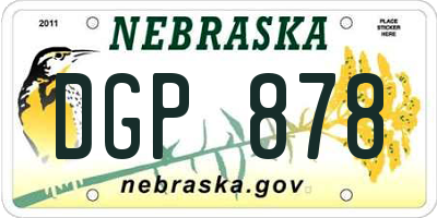 NE license plate DGP878