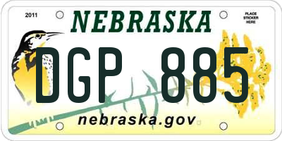 NE license plate DGP885