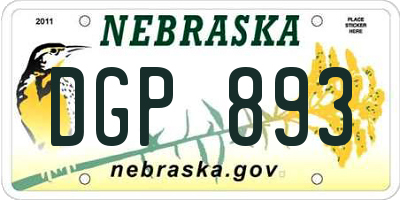 NE license plate DGP893