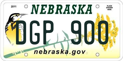 NE license plate DGP900