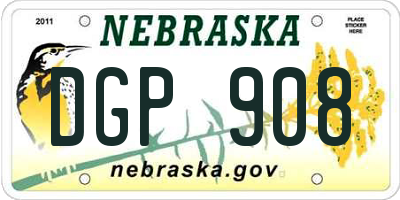NE license plate DGP908