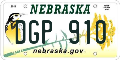NE license plate DGP910