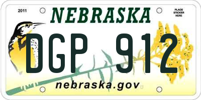 NE license plate DGP912