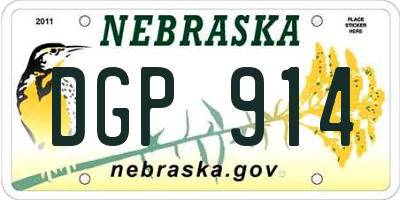 NE license plate DGP914