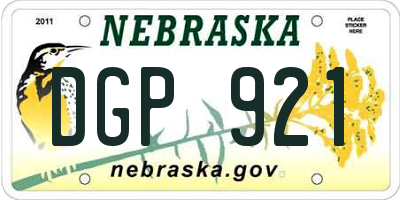 NE license plate DGP921