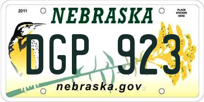 NE license plate DGP923