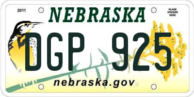 NE license plate DGP925
