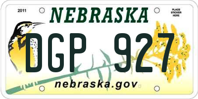 NE license plate DGP927