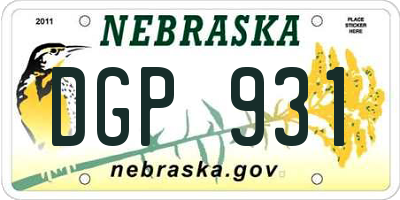 NE license plate DGP931