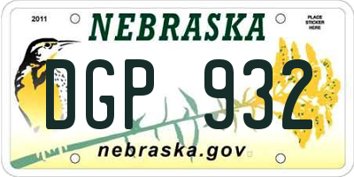 NE license plate DGP932