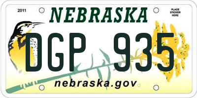 NE license plate DGP935