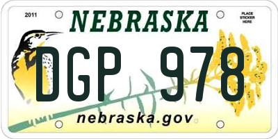 NE license plate DGP978