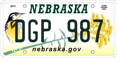 NE license plate DGP987