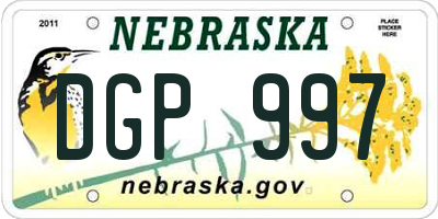 NE license plate DGP997