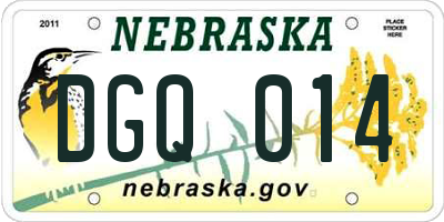 NE license plate DGQ014