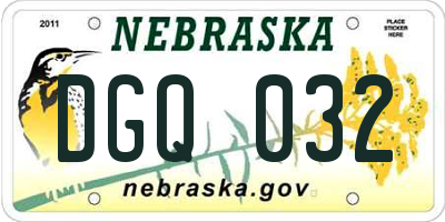 NE license plate DGQ032