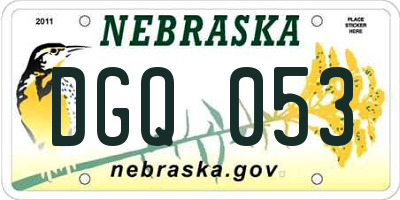 NE license plate DGQ053