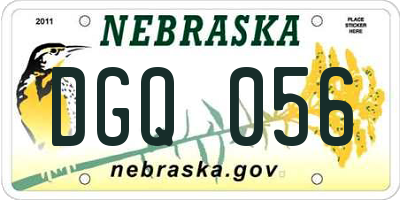 NE license plate DGQ056