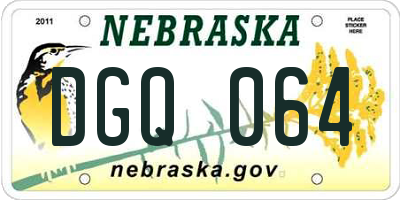 NE license plate DGQ064