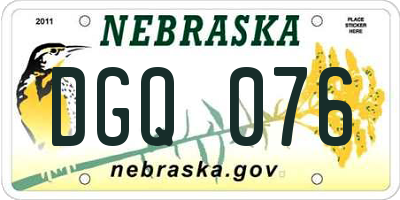 NE license plate DGQ076