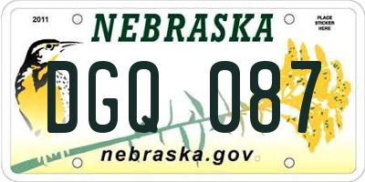 NE license plate DGQ087