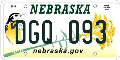 NE license plate DGQ093